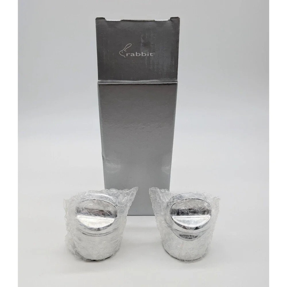 Set Of 2 Rabbit Champagne And Wine Sealers Preservers Silver Color